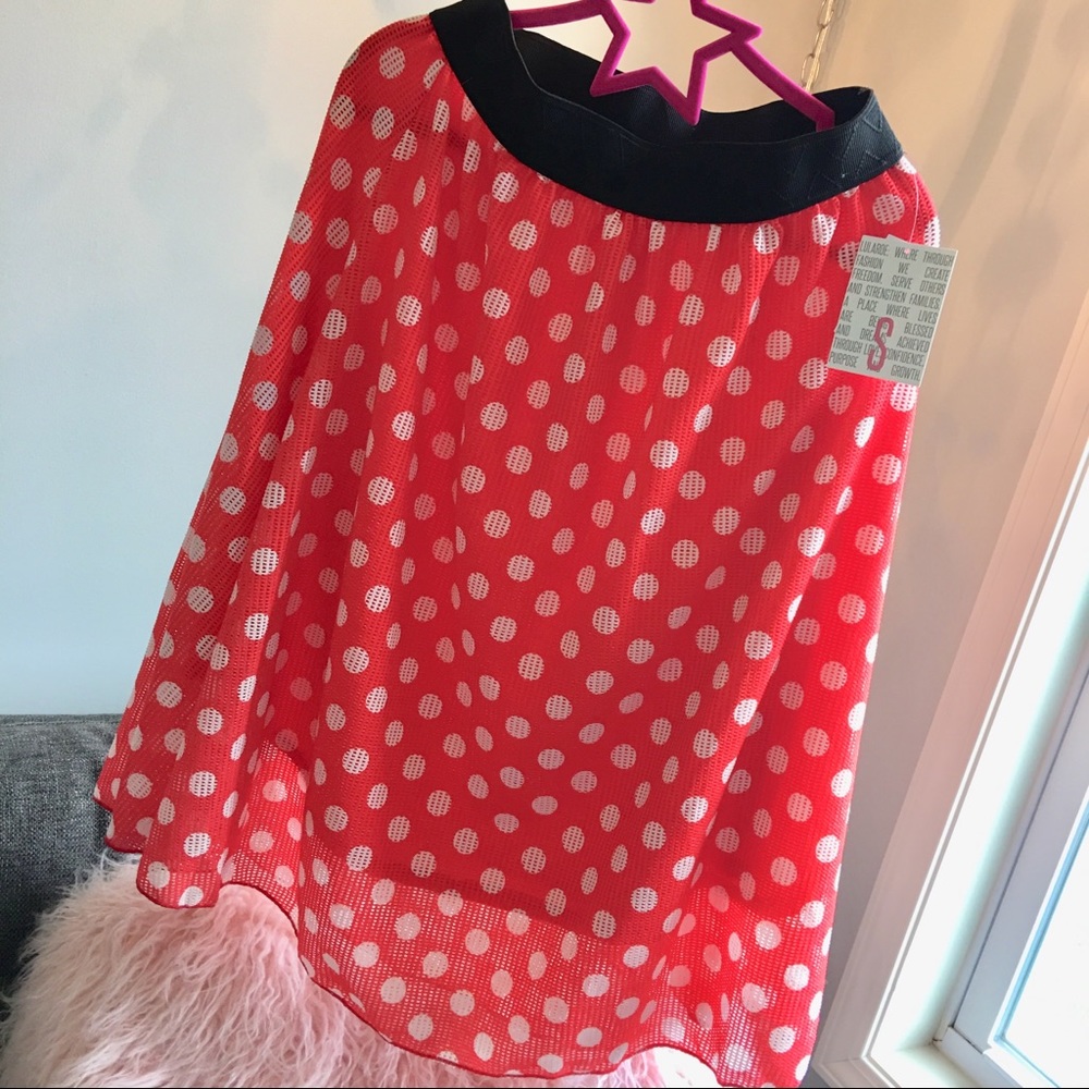 NWT LuLaRoe Size Small Red Polka Dot Lola